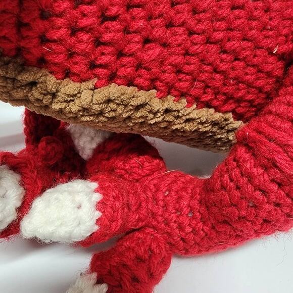 Handmade Crochet Red T-Rex Jumbo Dinosaur Plush 24" Large Stuffed Animal - Picture 13 of 16